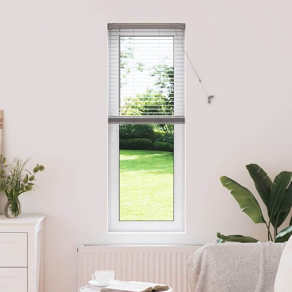 vidaXL Persiana para Ventana con cortinas Manual Plateado Aluminio