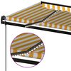 vidaXL Toldo autom&aacute;tico LED sensor de viento amarillo blanco 350x250cm