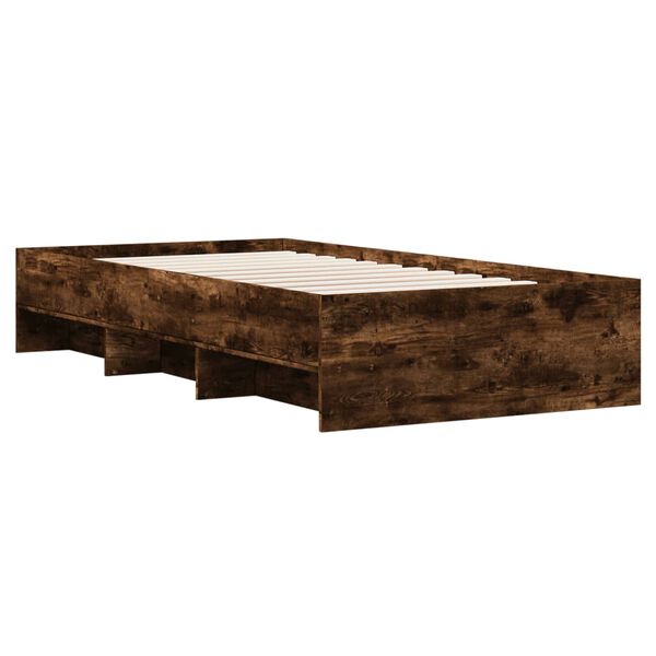 vidaXL Estructura cama sin colch&oacute;n madera roble ahumado 75x190 cm