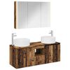 vidaXL Juego de Muebles de Ba&ntilde;o 4 uds. Madera envejecida