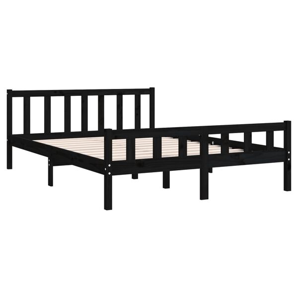 vidaXL Estructura de cama sin colchón madera maciza negro 120x200 cm