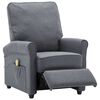 vidaXL Sillón de masaje de tela gris oscuro