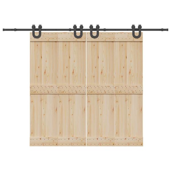 vidaXL Kit de herrajes para puertas correderas acero negro 400 cm