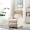 vidaXL Sill&oacute;n reclinable Crema 66.5 x 94 x 101.5 cm Poli&eacute;ster
