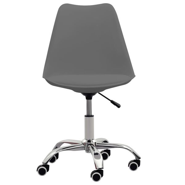 vidaXL Silla de comedor de cuero sintético gris