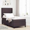 vidaXL Cama tipo Box Spring con colch&oacute;n Marr&oacute;n oscuro 90 x 200 cm tela
