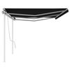 vidaXL Toldo manual retr&aacute;ctil con postes gris antracita 6x3,5 m