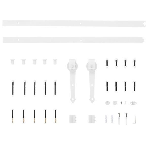 vidaXL Kit herrajes para puertas correderas de 200 cm de acero blanco