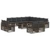 vidaXL Conjunto de sof&aacute;s de jard&iacute;n 14 uds. Gris y Gris Oscuro