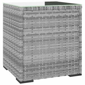 vidaXL Mesa auxiliar rat&aacute;n sint&eacute;tico gris 40x37x40,5 cm