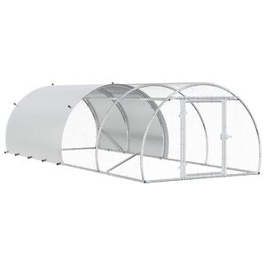 vidaXL Gallinero Plateado 400 x 150 x 100 cm Acero Galvanizado