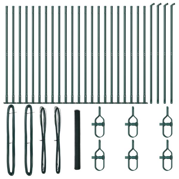 vidaXL Poste de Valla Verde 50 x 1,5 m (malla de 13 mm) Acero y PVC