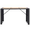 vidaXL Set muebles bar jardín y cojines 7 pzas ratán sintético negro