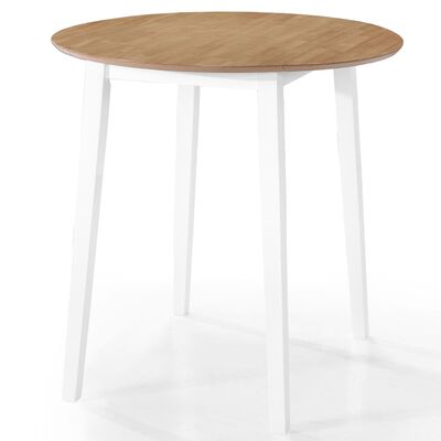 vidaXL Set mesa y sillas de bar 5 piezas madera maciza natural blanca