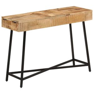 vidaXL Mesa tocador madera maciza mango rugosa y hierro 105x35x75 cm