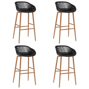 vidaXL Taburetes de cocina 4 unidades negro