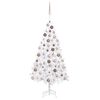 vidaXL Árbol de Navidad preiluminado con luces y bolas blanco 150 cm