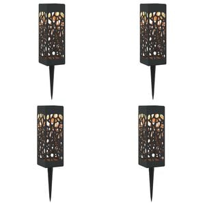 vidaXL Luces solares exteriores con pico de tierra 4 pcs Blanco C&aacute;lido