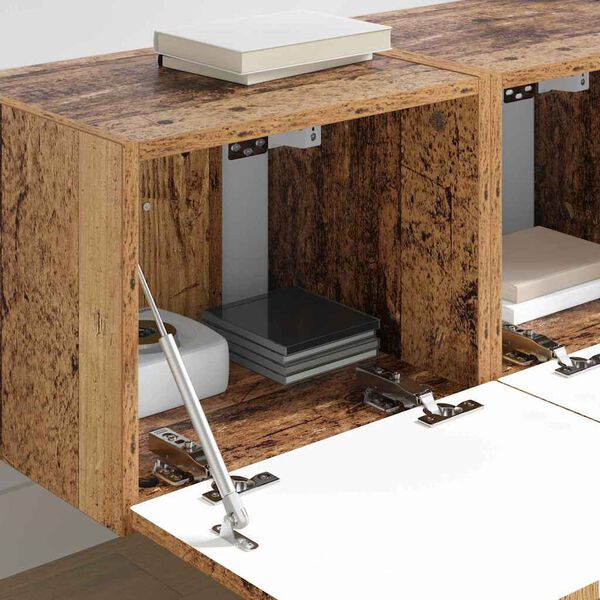 vidaXL Mueble de TV Montado en la Pared 2 pcs Madera Vieja