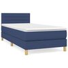 vidaXL Cama box spring con colch&oacute;n tela azul 90x190 cm