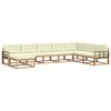 vidaXL Conjunto de sof&aacute;s de exterior 8 uds. Blanco y Crema