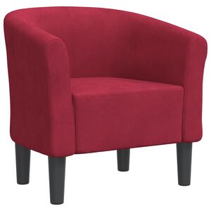 vidaXL Sill&oacute;n de terciopelo rojo tinto