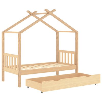 vidaXL Estructura cama infantil con cajón madera pino maciza 80x160 cm