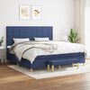 vidaXL Cama box spring con colch&oacute;n tela azul 200x200 cm