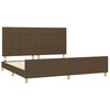 vidaXL Cama sin colch&oacute;n tela marr&oacute;n oscuro 200x200 cm