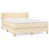 vidaXL Cama box spring con colch&oacute;n tela color crema 140x200 cm