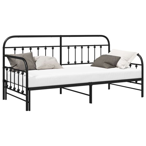 vidaXL Estructura de cama de día Negro 90 x 190 cm