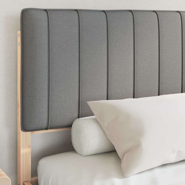 vidaXL Estructura de Cama con Cabecera Tapizada Gris Claro