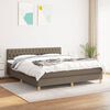 vidaXL Cama box spring con colch&oacute;n tela gris taupe 180x200 cm