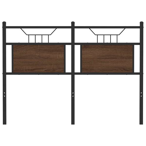 vidaXL Cabecero de repuesto de madera de ingenier&iacute;a y acero marr&oacute;n roble 120 cm