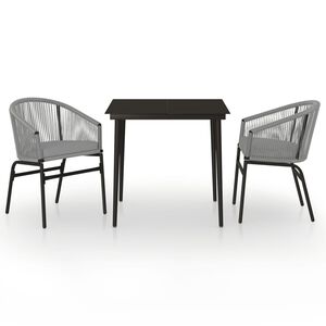 vidaXL Juego de comedor de jardín 3 piezas gris