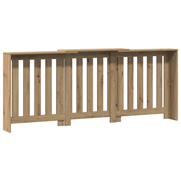 vidaXL Cubierta radiador madera color roble artesano 205x21,5x83,5 cm