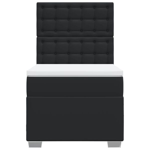 vidaXL Cama box spring con colchón cuero sintético negro 100x200 cm