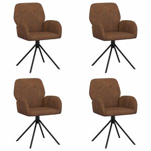 vidaXL Sillas de comedor giratorias 4 uds. Cuero de Suede Sint&eacute;tico