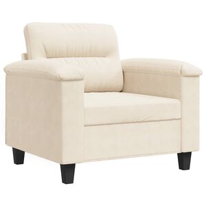 vidaXL Sill&oacute;n de tela de microfibra beige 60 cm