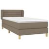 vidaXL Cama box spring con colch&oacute;n tela gris taupe 100x200 cm