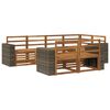 vidaXL Conjunto de sof&aacute;s de exterior 7 uds. Natural Poli&eacute;ster