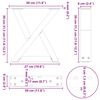 vidaXL Patas para mesa de centro (2 unidades), color negro, 30 x (30-31,3) cm, acero