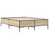 vidaXL Estructura cama madera ingenier&iacute;a metal roble Sonoma 150x200 cm