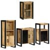 vidaXL Juego de muebles de ba&ntilde;o 4 pcs Marr&oacute;n Madera de mango s&oacute;lido