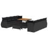vidaXL Conjunto de sof&aacute; de jard&iacute;n 11 uds. Negro rat&aacute;n sint&eacute;tico