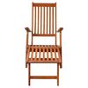vidaXL Tumbona de jardín con reposapiés y cojín madera maciza acacia