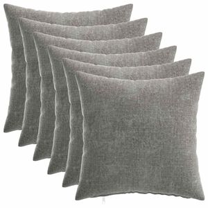 vidaXL Funda de almohada 6 uds. HEERLEN Gris oscuro 35 x 35 cm