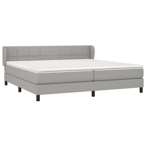vidaXL Cama box spring con colch&oacute;n tela gris claro 200x200 cm