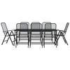 vidaXL Juego de comedor de jard&iacute;n 9 pzas malla met&aacute;lica gris antracita