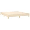 vidaXL Cama box spring con colch&oacute;n y LED tela crema 160x200 cm